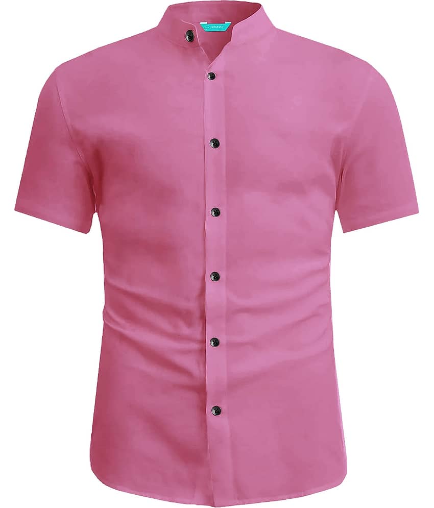VIMASUTI Cotton Blend Slim Fit Solids Half Sleeves Men's Casual Shirt - Red ( Pack of 1 )