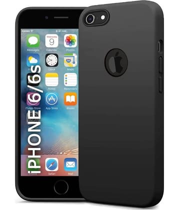 Spectacular Ace - Black Silicon Plain Cases Compatible For Apple iPhone 6S ( Pack of 1 )