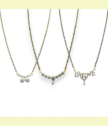Charms Golden Mangalsutra Set ( Pack of 3 )