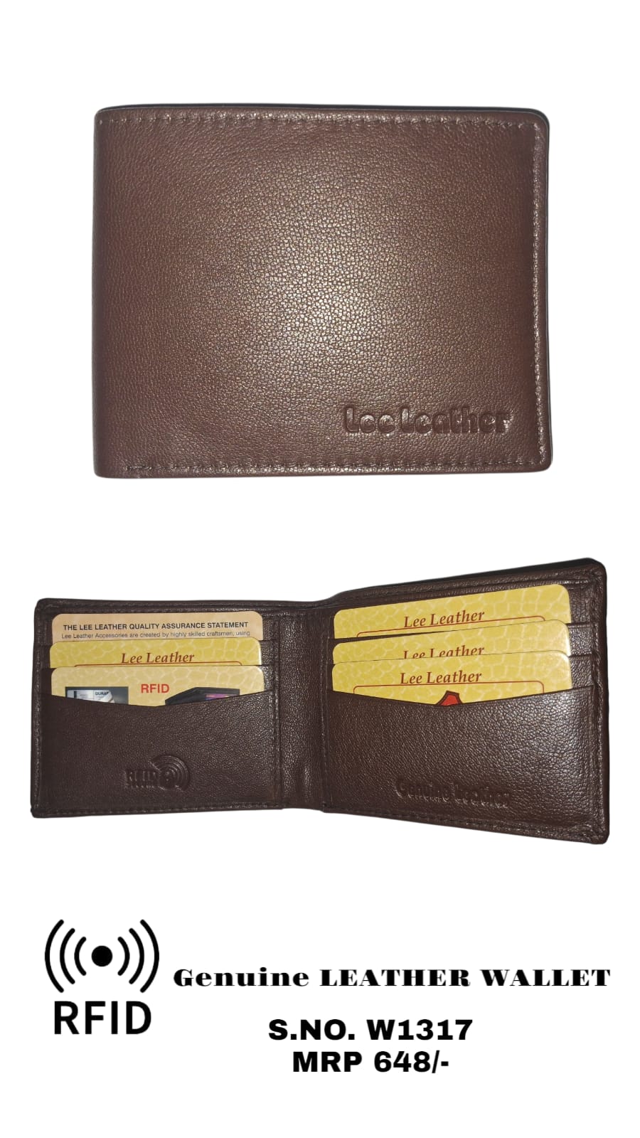 RFID Genuine leather wallet for men