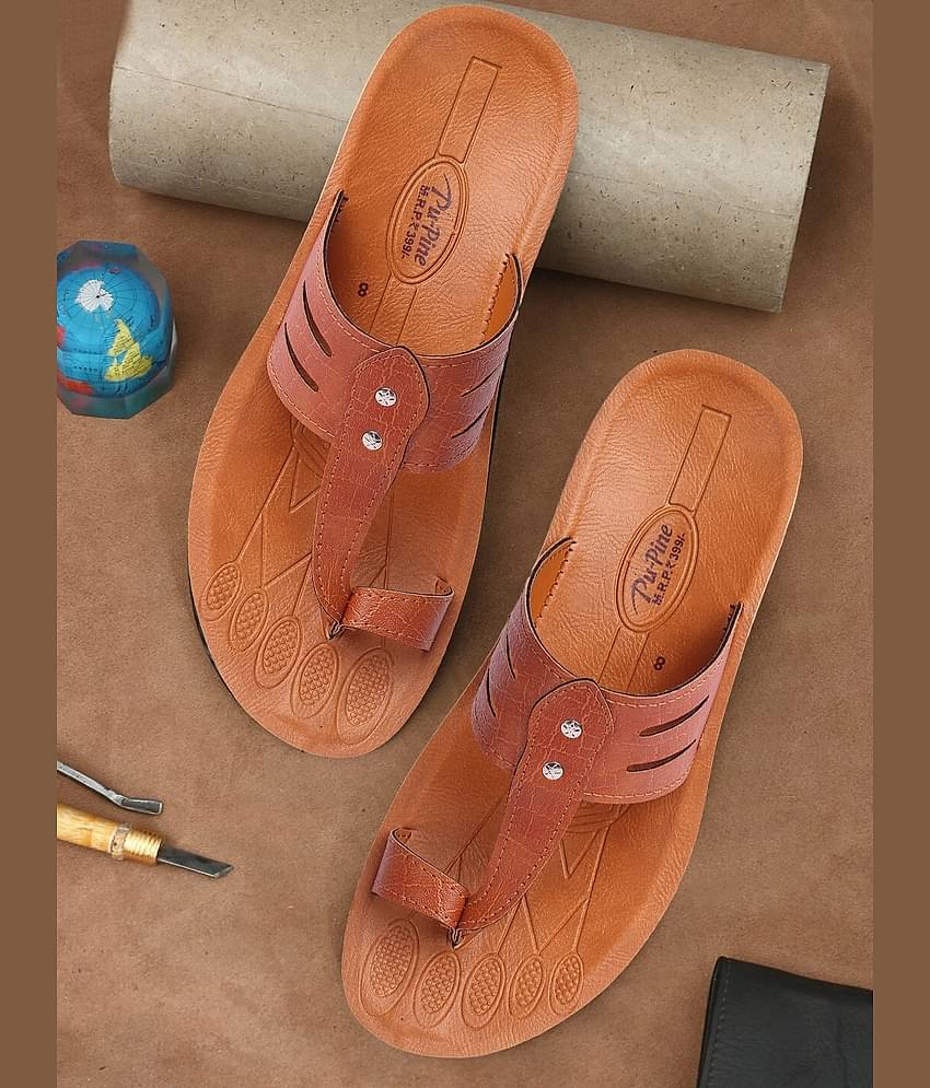 PUPINE Tan Men's Thong Flip Flop