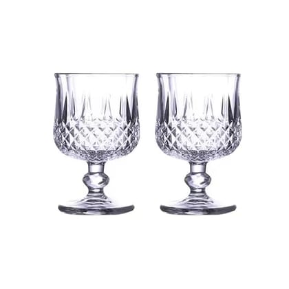 European Style Crystal Clear 190 ml Brandy Glasses Set Premium Glasses Designer Glass for Taking and Serving Various Drinks