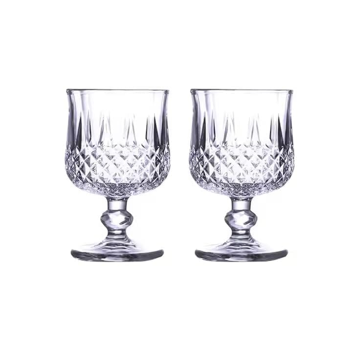 European Style Crystal Clear 190 ml Brandy Glasses Set Premium Glasses Designer Glass for Taking and Serving Various Drinks