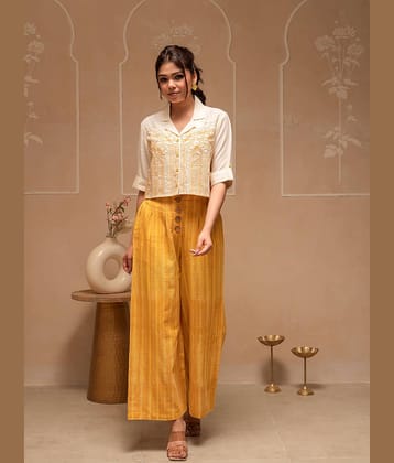 Juniper Women Top With Trousers Co-Ord Set ( Mustard )