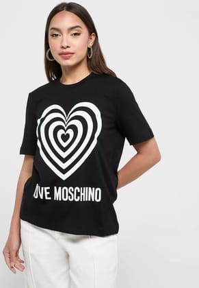 Love in Style: M0schin0 Love Women's T-Shirt Collection-XL