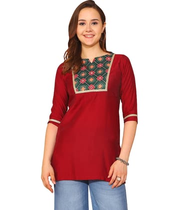 Silk Short Kurti For Women (Pack of 1)