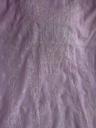 Kota Chikankari Length with Dupatta - Pink-Pink / Free Size / Kota