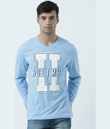 Huetrap Pack of 1 Cotton Regular Fit Men's T-Shirt ( Blue )