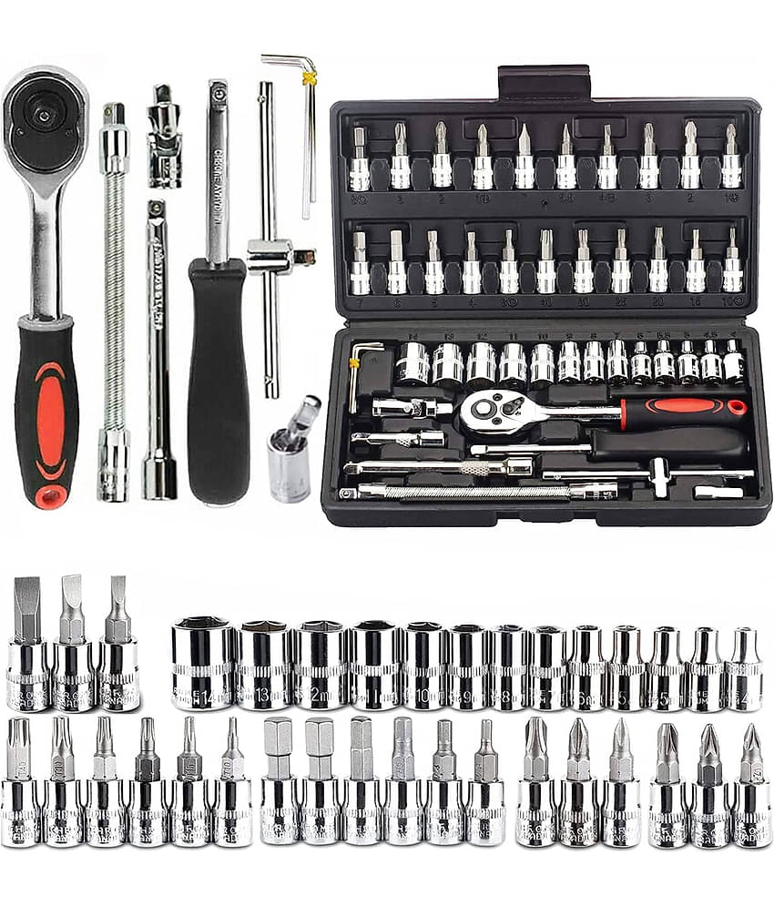 Multipurpose 2 in 1 tool kit Wrench Socket 46 Pcs Screwdriver Set