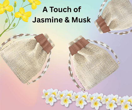Wektu Jute Bag Hanging Car Perfume - Long Lasting & Natural