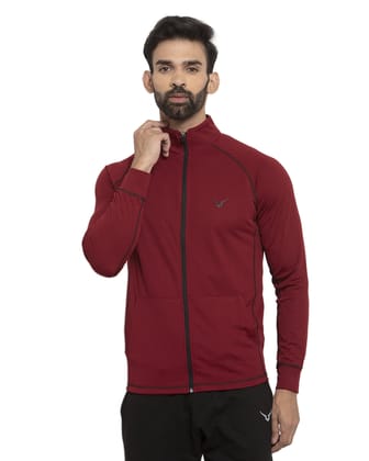 Invincible Men’s Contrast Line Jacket-Wine / S