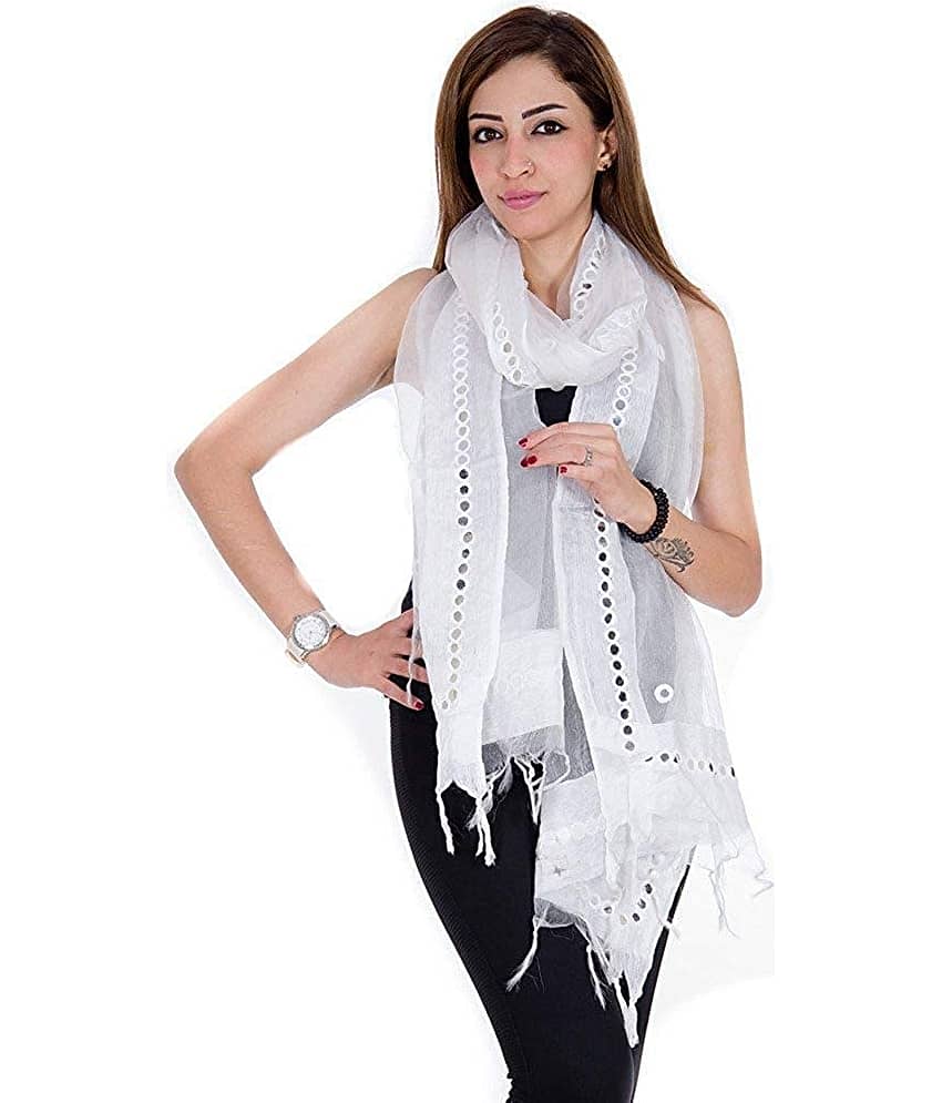 Raj White Tissue Dupatta - Single