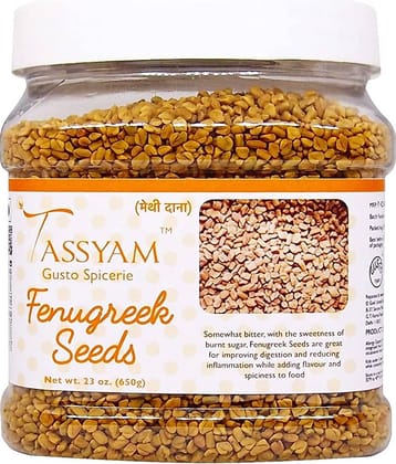 Tassyam - 650 gm Methi Dana (Fenugreek seeds) (Pack of 1)