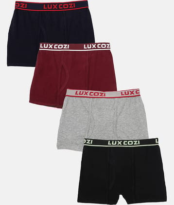 Lux Cozi Pack of 4 Boys Cotton Blend Trunks ( Multicolor )