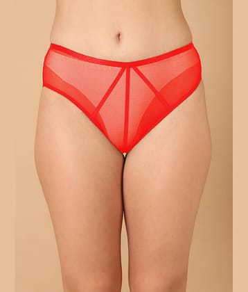 PrettyCat Pack of 1 Net/Mesh Hipster For Women ( Red )
