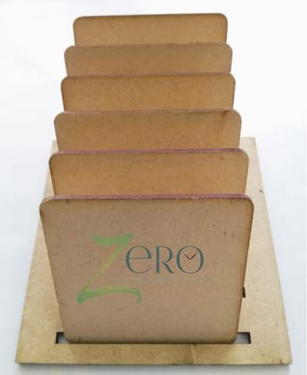 Brand Zero MDF Square Coasters with Stand - Rough edges has to be sanded