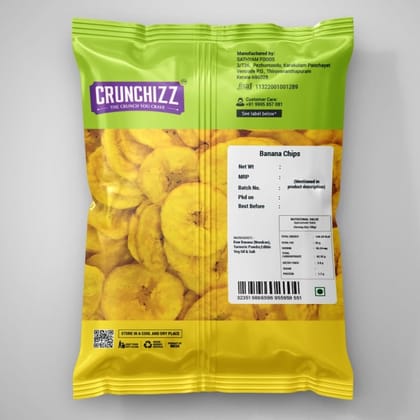 CRUNCHIZZ Authentic Kerala Style Yellow Banana Chips COMBO PACK I Raw Banana (Salty) & Ripe Banana (Sweet) I Traditional South Indian Recipe I No Artificial Additives I Perfect Munchy Bites I Pack of Two I 100 Grams Each I Total 200 Grams