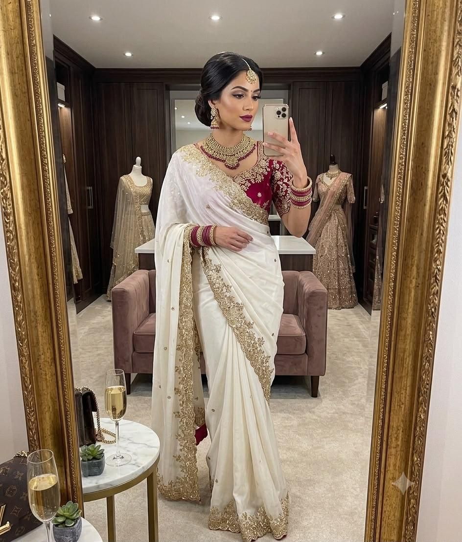 Heavy Rangoli Sequence Cutwork Saree