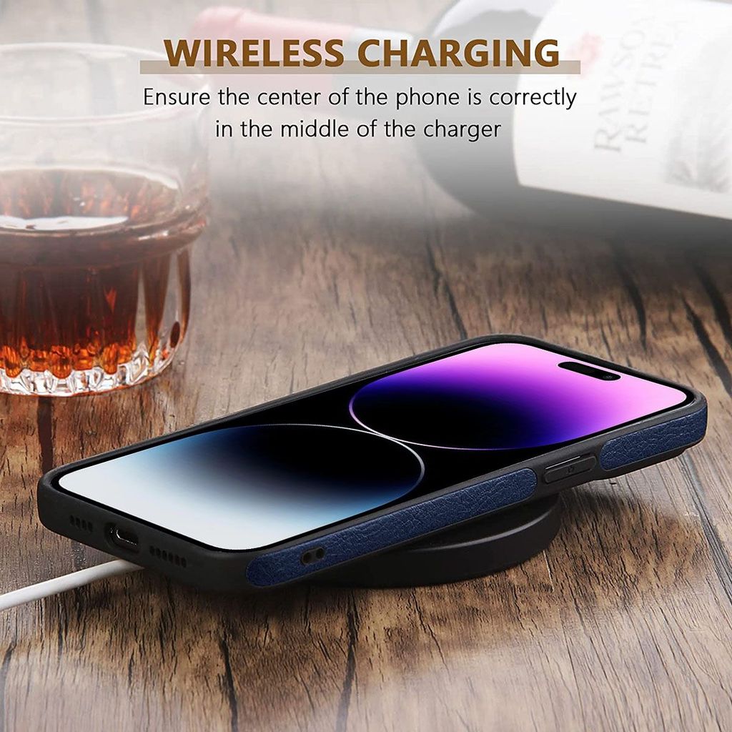 LIRAMARK PU Leather Flexible Back Cover Case Designed for iPhone 14 Pro (6.1 inch)