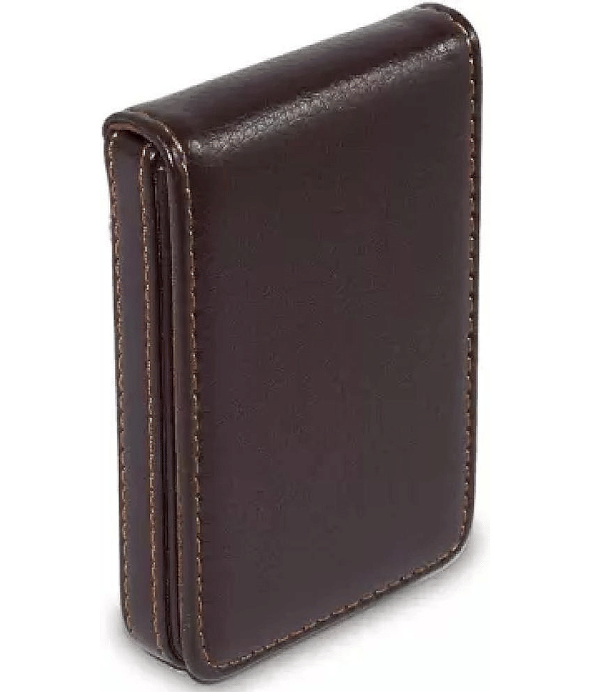 Stitched PU Leather ATM Credit Debit Business ID memory Card Holder Wallet for M - Leather Card Holder ( Pack 1 )