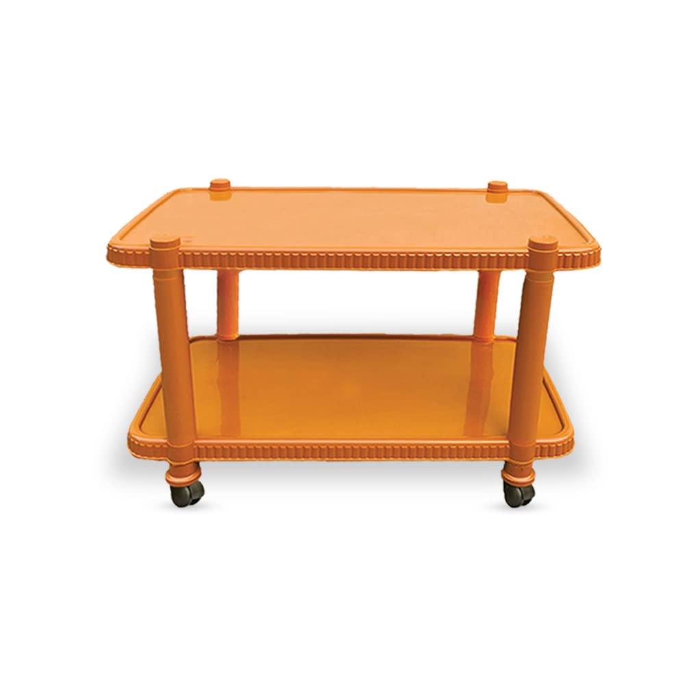 MAHARAJA Plastic Center Trolley Tea or Coffee Table with Wheels/Coffee Table for Home, Living Room, Balcony, Outdoor, Home, Office