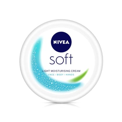 Nivea Soft Light Moisturizer For Face, Hand & Body, Non-Greasy Cream With Vitamin E & Jojoba Oil, 300 Ml