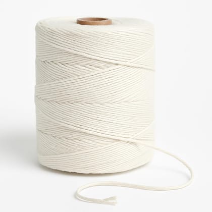 Crochet Thread Cotton Yarn – Pack of 2 Spools (1 mm, 200 g Gross Weight Each) – Approx. 150 m Length per Spool – Twisted Cord Dori for Macrame, Crochet, Knitting & DIY Projects | Off White