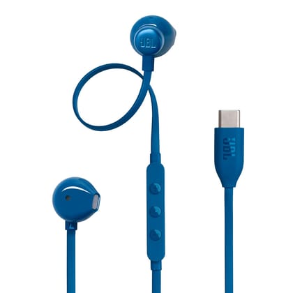 JBL Tune 305C Wired in-Ear Type C Earphone Compatible with USB-C Devices - Blue