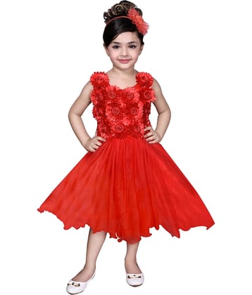 Arshia Fashions Baby Girls Net Frocks ( Red )