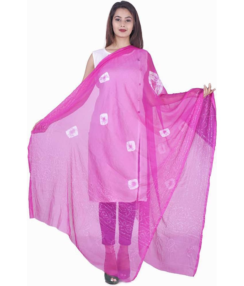 Apratim Pink Chiffon Bandhej Dupatta