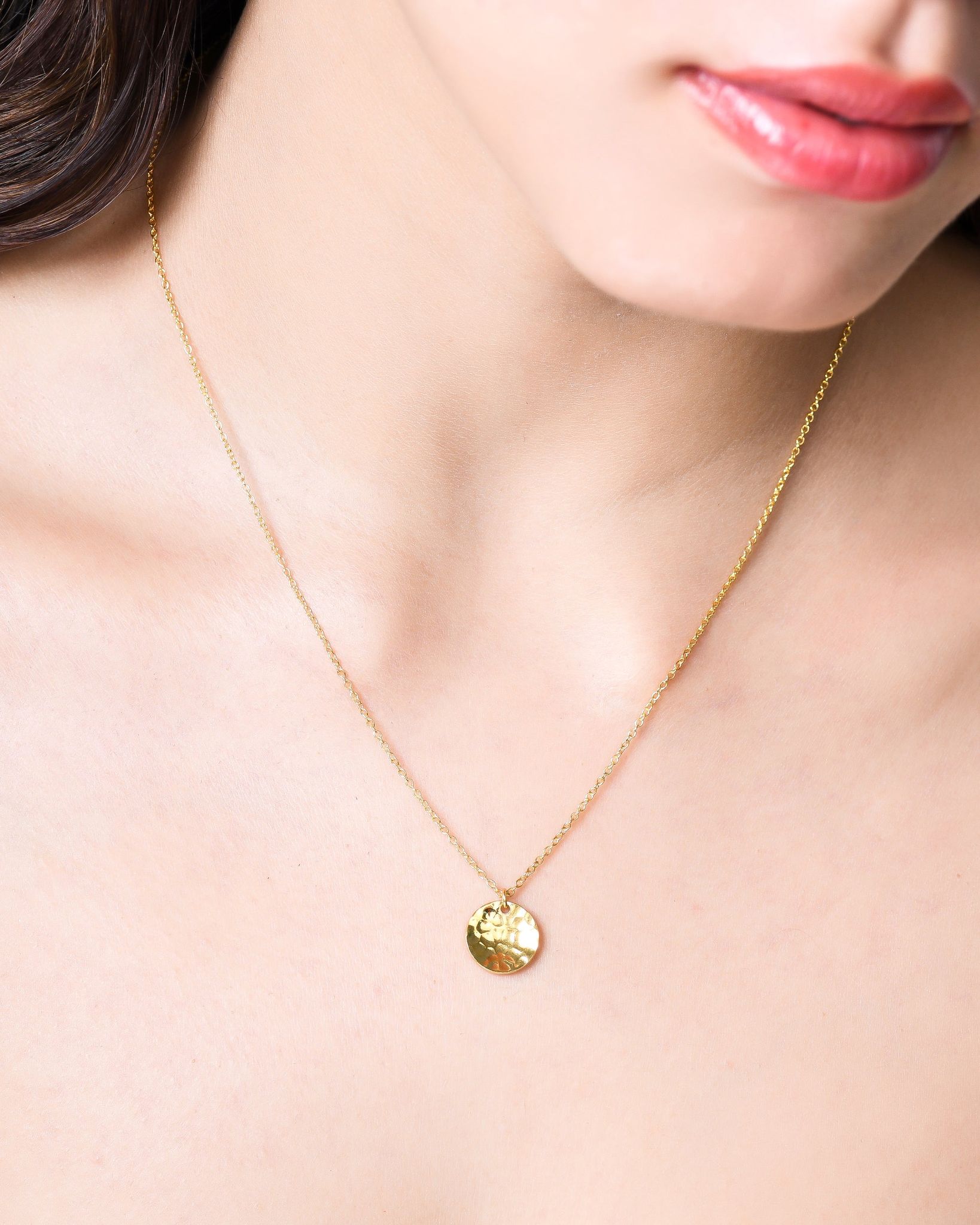 Hammered Coin Necklace-A
