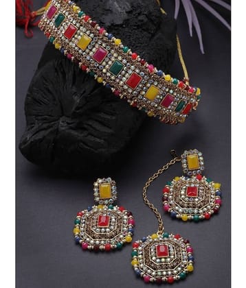 Sukkhi Multi Color Alloy Necklace Set ( Pack of 1 )