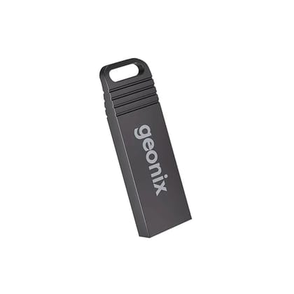 Geonix Pendrive 32GB -USB 2.0, Keyring Design, Lightweight & Portable, Metallic Coated,  (Black)