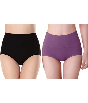 Louis Craft Pack of 2 Cotton Lycra Briefs For Women ( Multicolor )