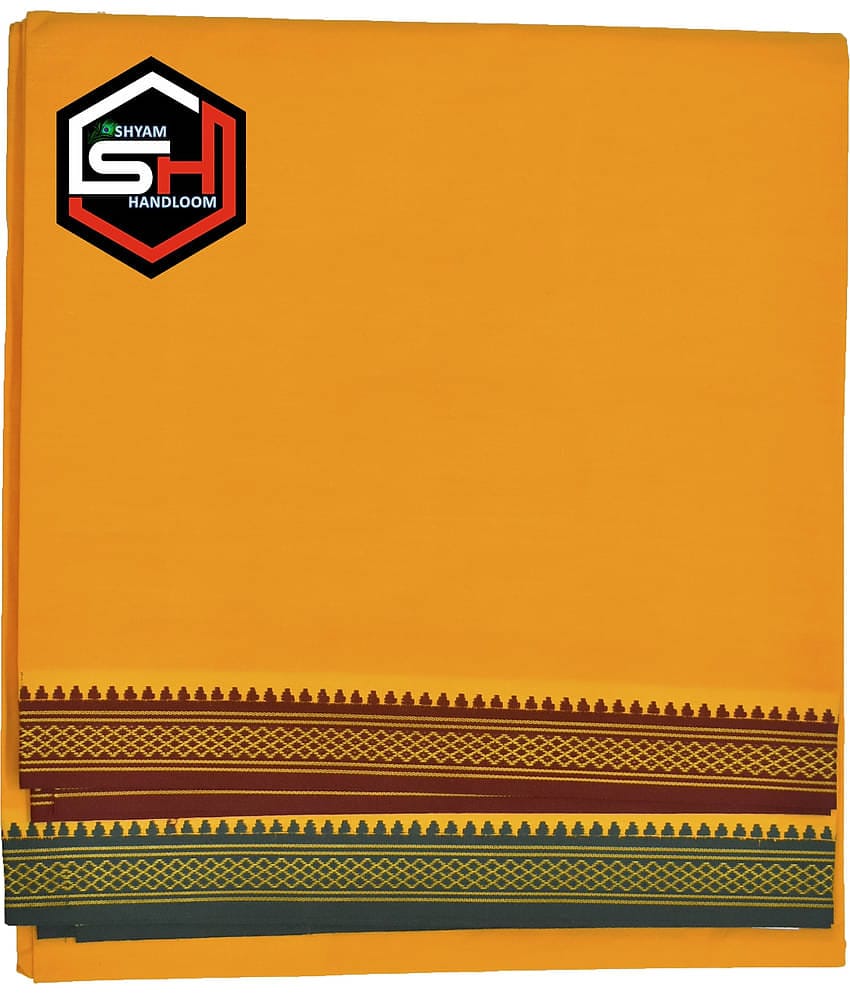 Shyam Handloom Cotton Men's Dhoti Gold ( Pack of 1 )