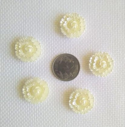 Antique Flora pearl finish charms - a set of 5 pcs