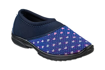 Titas Ladies Pink Heart Print Canvas Shoe-Pink Heart Print / 5