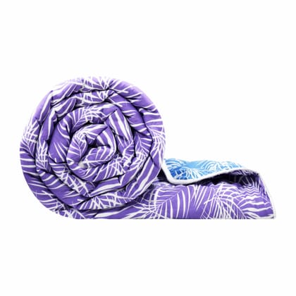 Blue And Purple Leaf Double Bed AC Quilt Comforter-Double / Blue And Purple / UL1210