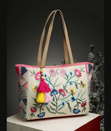 Anekaant Tote Bag Cotton Set of 1 ( Off White )