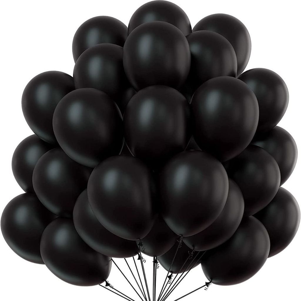 Black Latex Balloons 10" - 50PC - Party and Festive Needs | Buy online on ZillyBuy