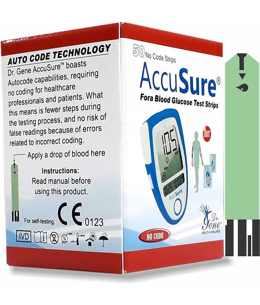 ACCUSURE Blue Glucometer 50 Test Strips