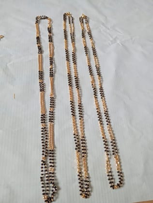 Elegant Black Beads One Gram Gold Jewellery Set