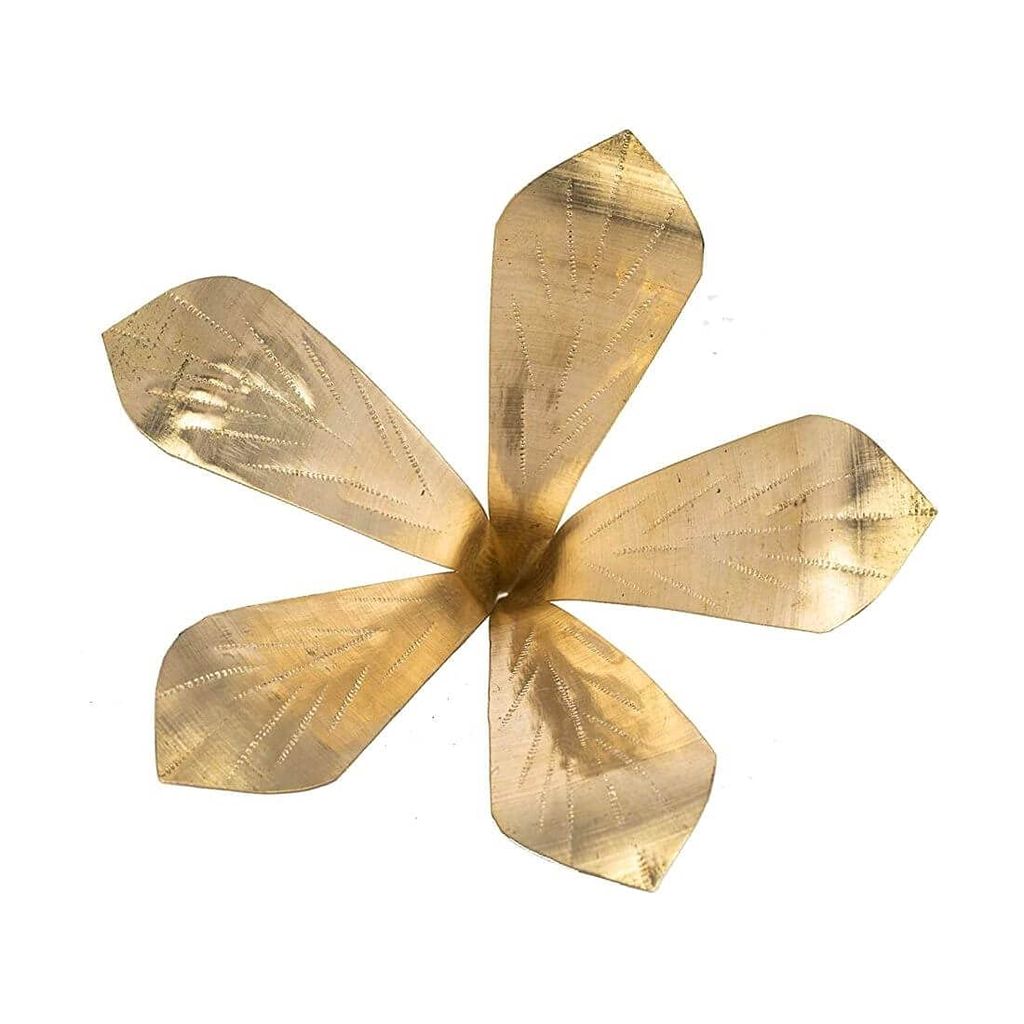 MAYAPURI Pure Brass Amra Pallav or Original Pital Aam Patta/Pooja Mango Leaves for Daily Puja | Golden Colour, Mango Leaf Size; 3.5x3.5x3.5 inches (Pack of 1) - Pooja Needs | Buy online on ZillyBuy