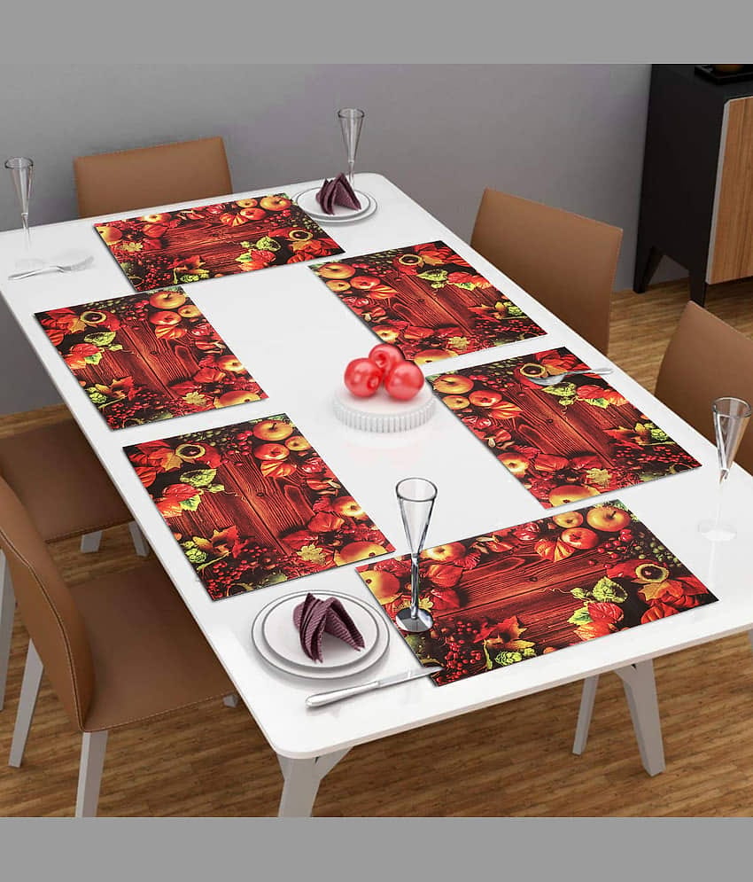 PVC Abstract Rectangle Table Mats (45 cm x 30 cm) Pack of 6 - Multi