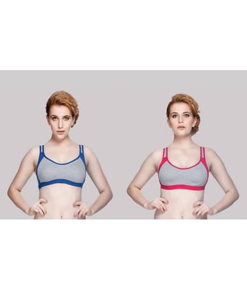 Kiran Enterprises Pack of 2 Cotton Non Padded Women's Everyday Bra ( Multicolor ) milach sport bra