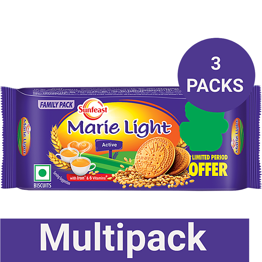 Sunfeast Marie Light Active, Original Biscuits, 3X186 G