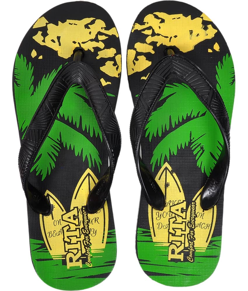 METAMORPH Black Flip Flops
