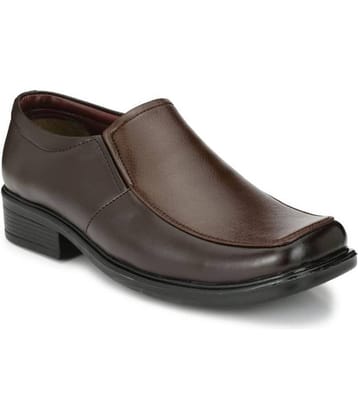 Leeport Slip On Artificial Leather Brown Formal Shoes