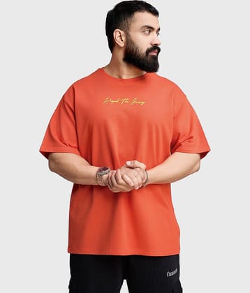 Fuaark Orange Cotton Oversized Fit Men's Sports T-Shirt ( Pack of 1 )