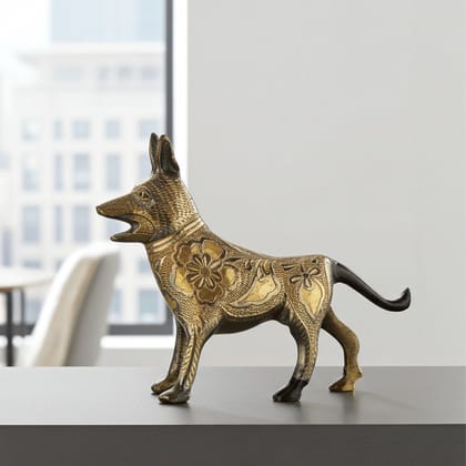 Brass Showpiece Dog Statue (ANMAS051 A) Brass Showpiece Dog Statue (ANMAS051 A)